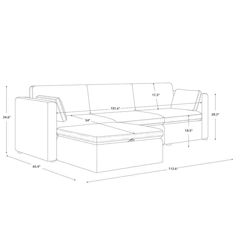 Mia Oversized Modular Sectional Fabric Sofa Set Dubai