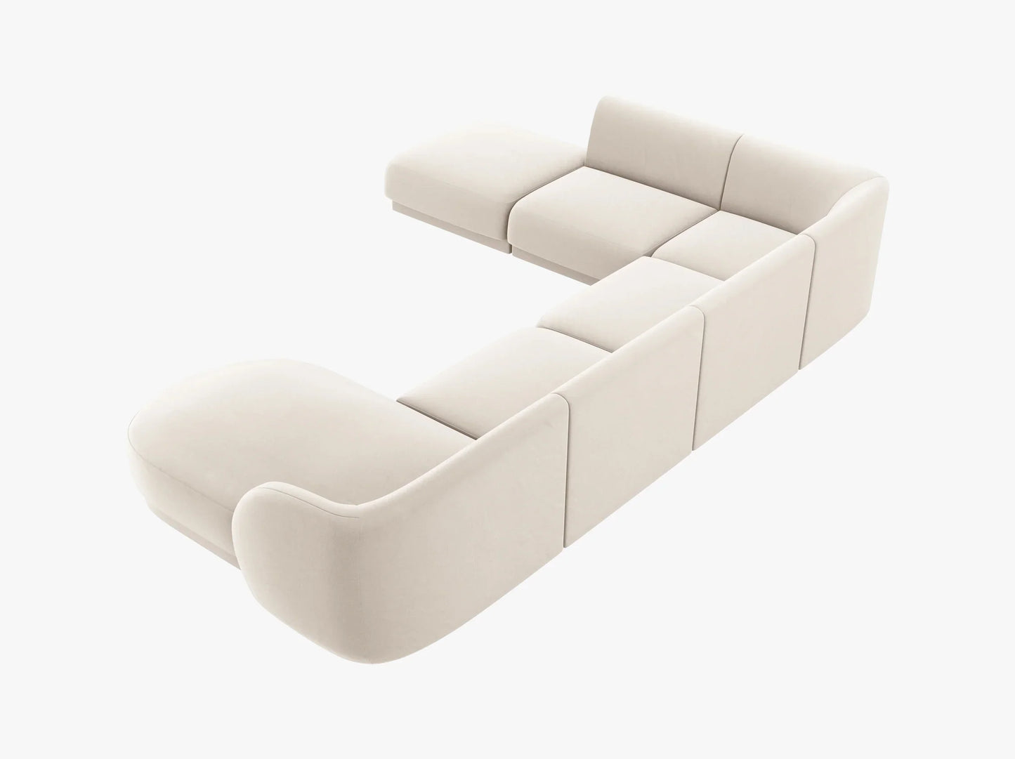 Luxury U-Shaped Velvet Upholstered Sofa