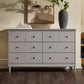 Middlebrook Bullrushes 6-Drawer Solid Wood Dresser – Mid-Century Modern Storage Solution for Dubai & UAE Homes