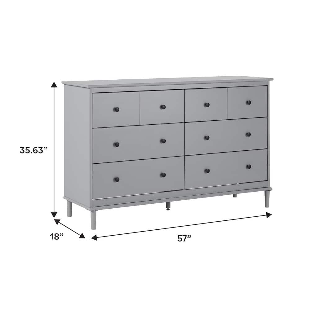Middlebrook Bullrushes 6-Drawer Solid Wood Dresser – Mid-Century Modern Storage Solution for Dubai & UAE Homes