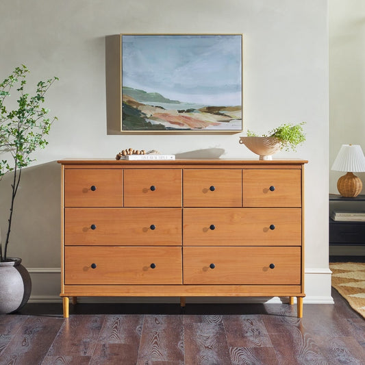 Middlebrook Bullrushes 6-Drawer Solid Wood Dresser – Mid-Century Modern Storage Solution for Dubai & UAE Homes
