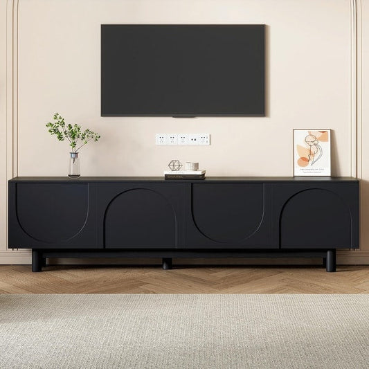 Minimalist TV Stand with Arch Cabinets for TVs Up to 78"