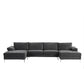 Luxurious Modern XL Velvet U-Shaped Sectional Sofa for 6-Person Comfort