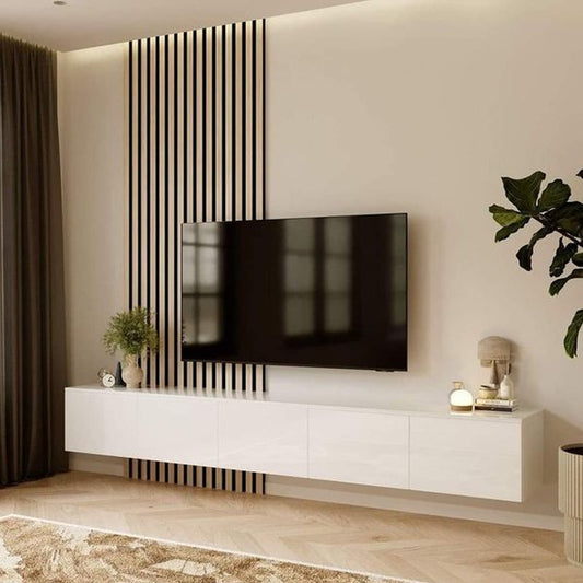 Modern Wall TV Unit with drawer and panel – Zavior Furniture.