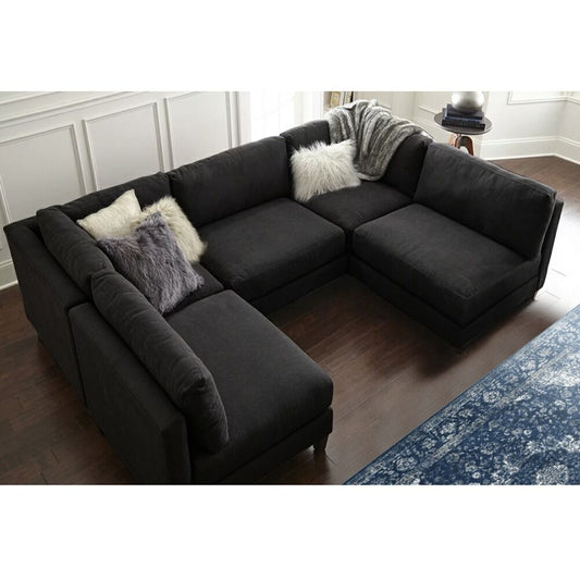 Luxurious 6-Piece Modular Sectional Sofa with Ottoman – Comfortable, Customizable & Stylish for Your Living Room