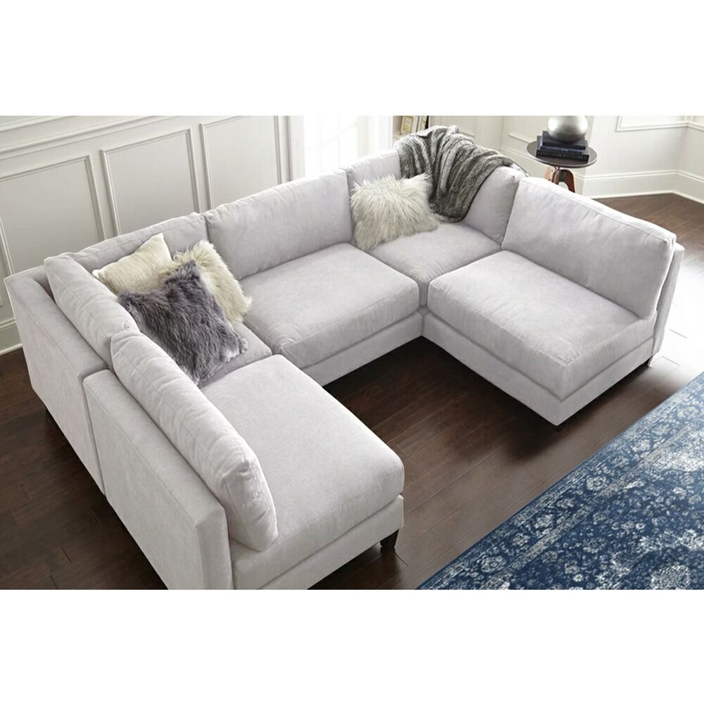 Luxurious 6-Piece Modular Sectional Sofa with Ottoman – Comfortable, Customizable & Stylish for Your Living Room