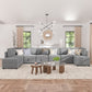 Morden Fort Modular Sectional Sofa - 9-Piece U-Shape Couch with Storage, DIY Combination - Grey | Zavior Furniture Dubai