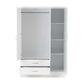 Nevada White Drawer Wardrobe With Mirror