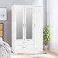 Nevada White Drawer Wardrobe With Mirror