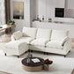 Ouyessir Overstuffed Modular Sectional L-Shaped Sofa Chenille Fabric with Ottoman Reversible - White