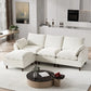 Ouyessir Overstuffed Modular Sectional L-Shaped Sofa Chenille Fabric with Ottoman Reversible - White