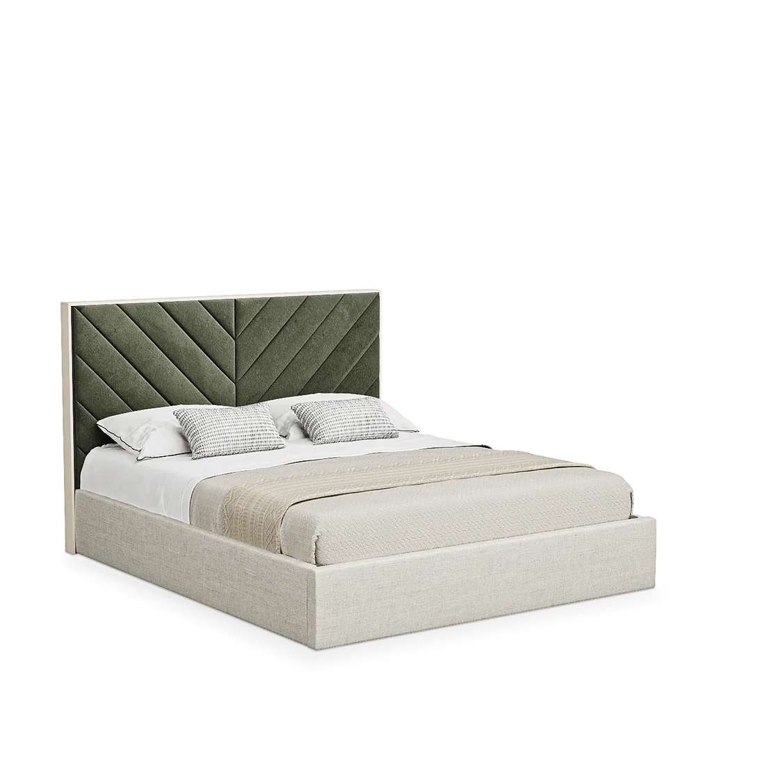 Cross Lines Tufted Wall Panel Headboard Bed – Luxurious Upholstery for Customizable Wall Design