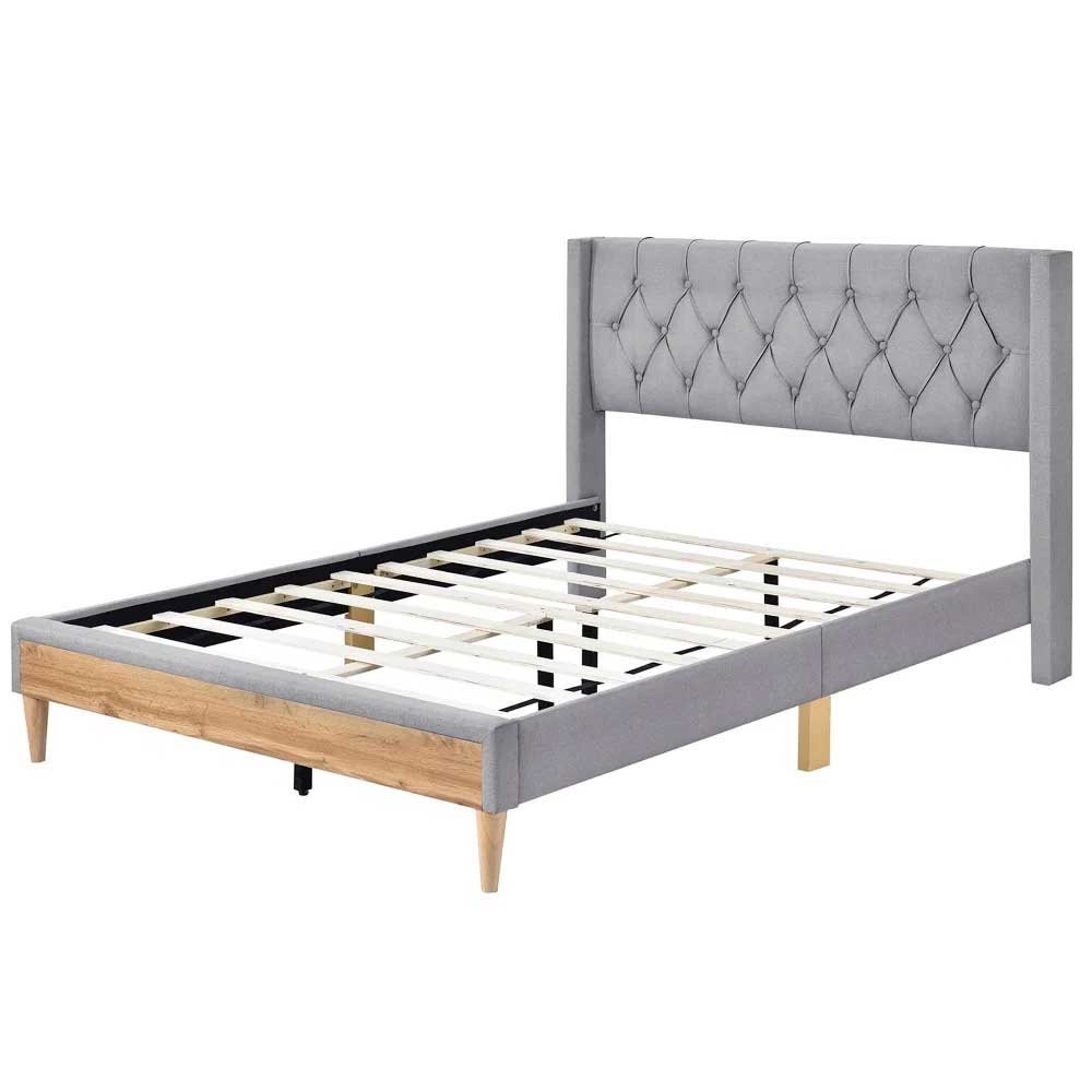 Platform bed with two nightstands and bench in full size Zavior furniture