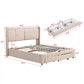 Queen Size Storage Upholstered Hydraulic Platform Bed with 2 Drawers