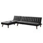 Reversible Sectional Sleeper Sofa Black Fabric With Wood Legs | Modern Comfort in Dubai