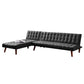 Reversible Sectional Sleeper Sofa Black Fabric With Wood Legs | Modern Comfort in Dubai