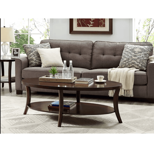 Round End Table with Shelf