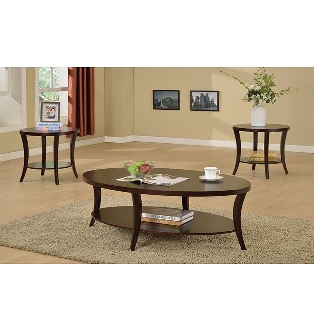 Round End Table with Shelf