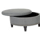 Round Storage Ottoman with Flip Top Surface