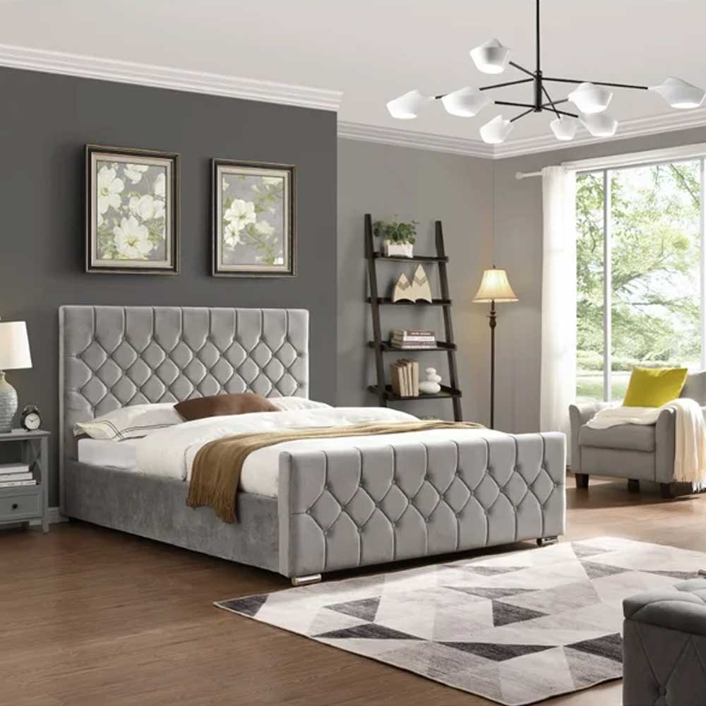 Royal Rest Velvet Upholstered Bed
