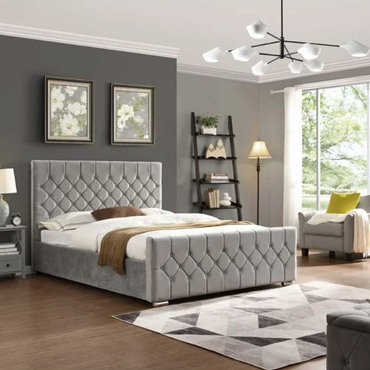 Royal Rest Velvet Upholstered Bed