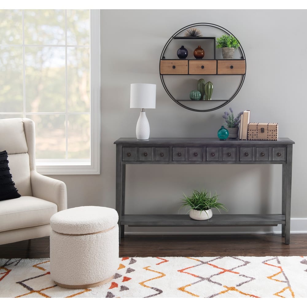 Sadie Wood Entryway Console Table – Charming Cottage Style with Ample Storage for Dubai & UAE Homes
