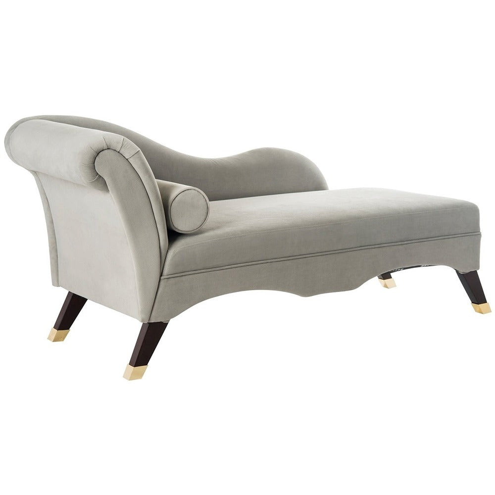 Safavieh Mid-Century Velvet Grey Chaise