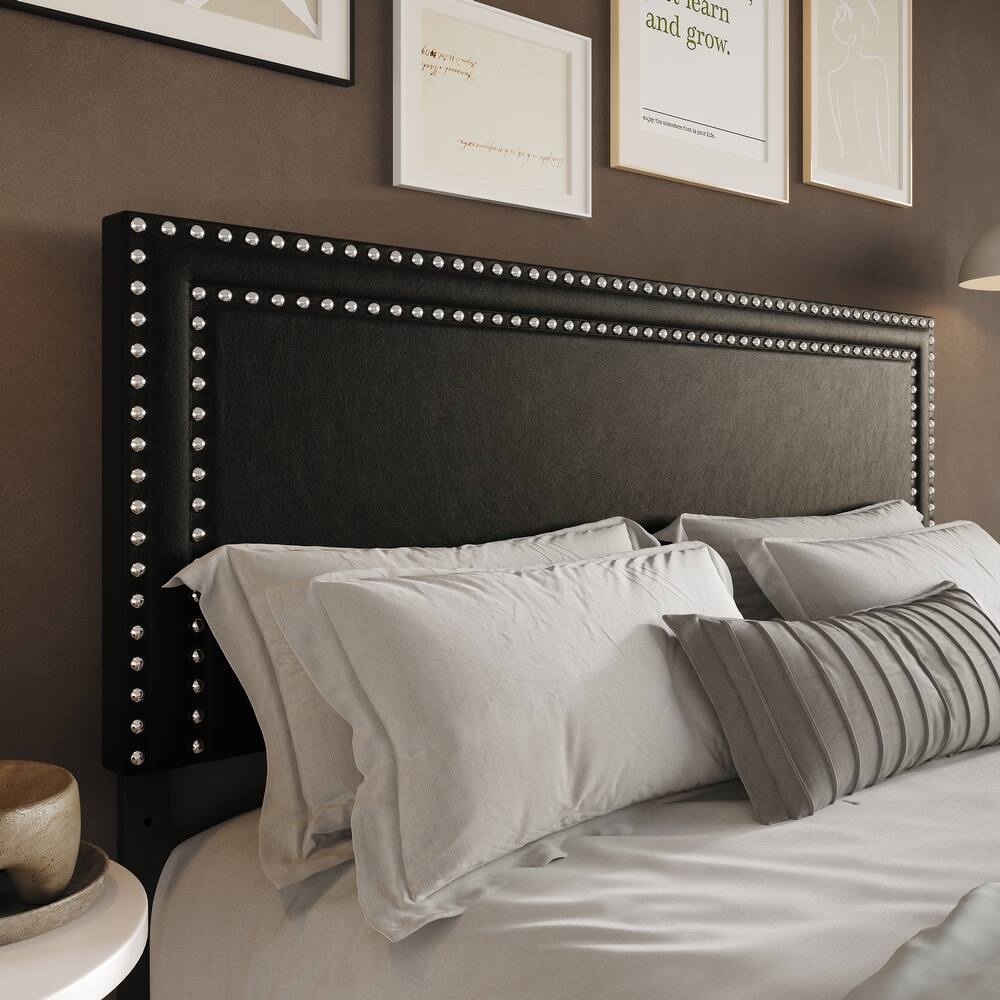 Dark Grey Velvet King Size Ottoman Bed with Studded Headboard