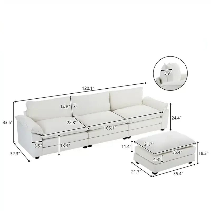 Shonn Modular Sofa with Additional Ottoman – Comfort, Style, and Versatility in One