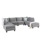 Simona Grey Velvet 8Pc Modular Sectional Sofa Set – Luxurious Comfort and Versatility