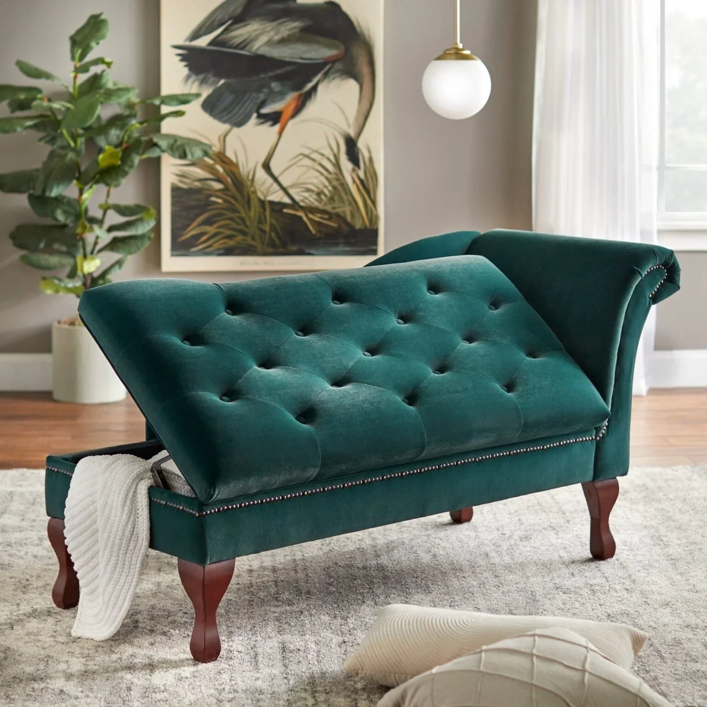 Simple Living Chaise Lounge with Storage