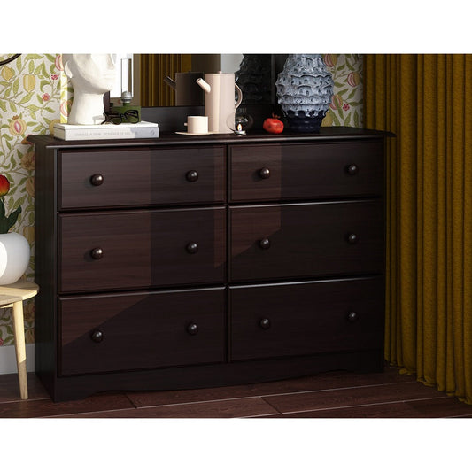 Solid Ply Wood 6-Drawer Double Dresser