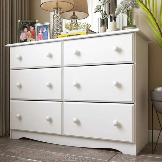 Solid Ply Wood 6-Drawer Double Dresser