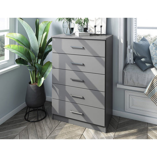 Solid Ply Wood Metro 5 drawer Chest