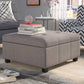 Button Tufted Square Ottoman with Storage