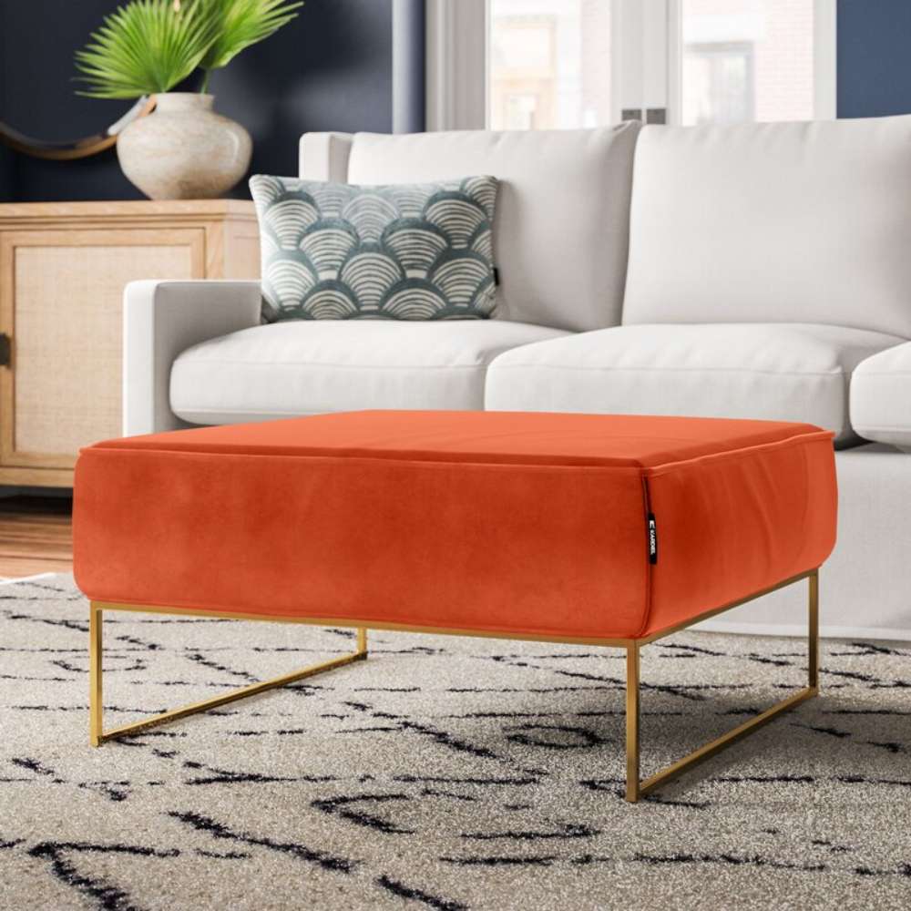 Square Standard Velvet Ottoman