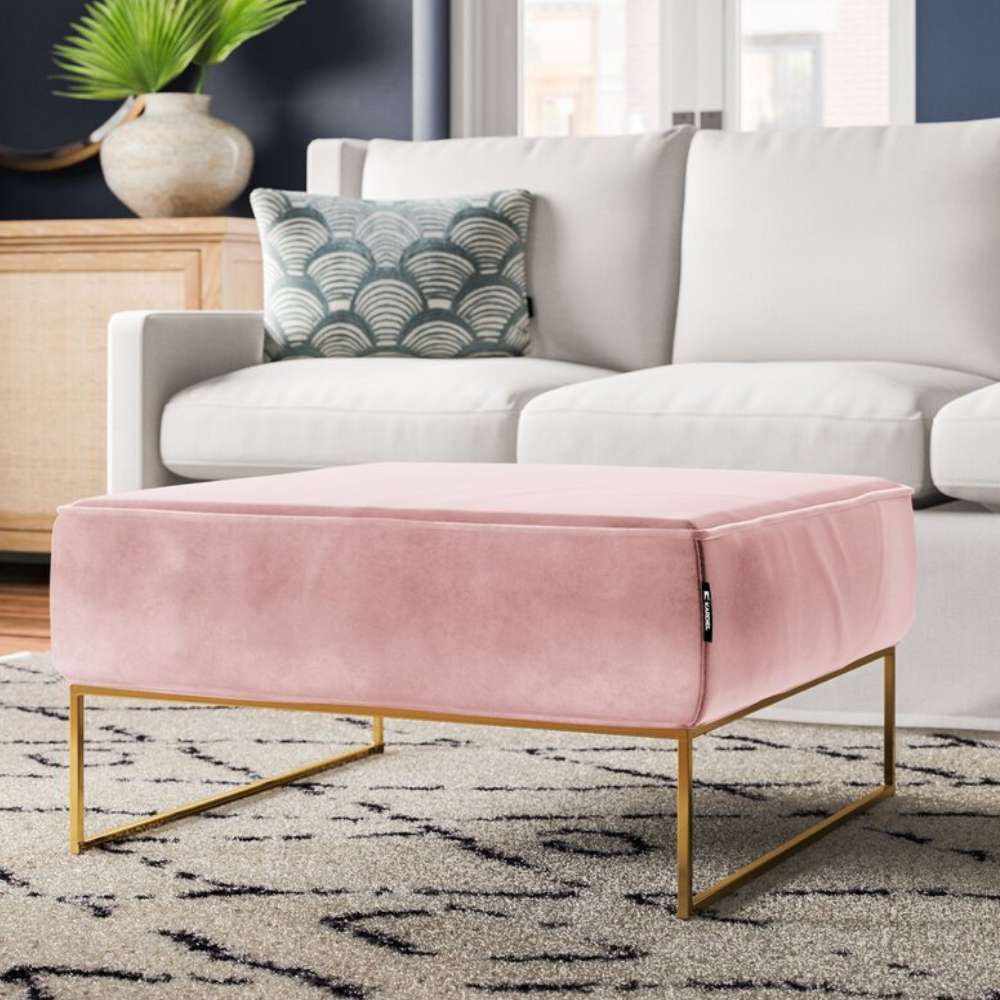 Square Standard Velvet Ottoman
