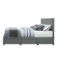 Storage Bed With Grey Fabric Covering