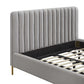Angela Channel Tufted Velvet Bed in Grey