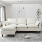 Ouyessir Overstuffed Modular Sectional L-Shaped Sofa Chenille Fabric with Ottoman Reversible - White
