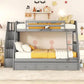 Twin-Over-Full Bunk Bed with Drawers, Ladder, and Storage Staircase - White