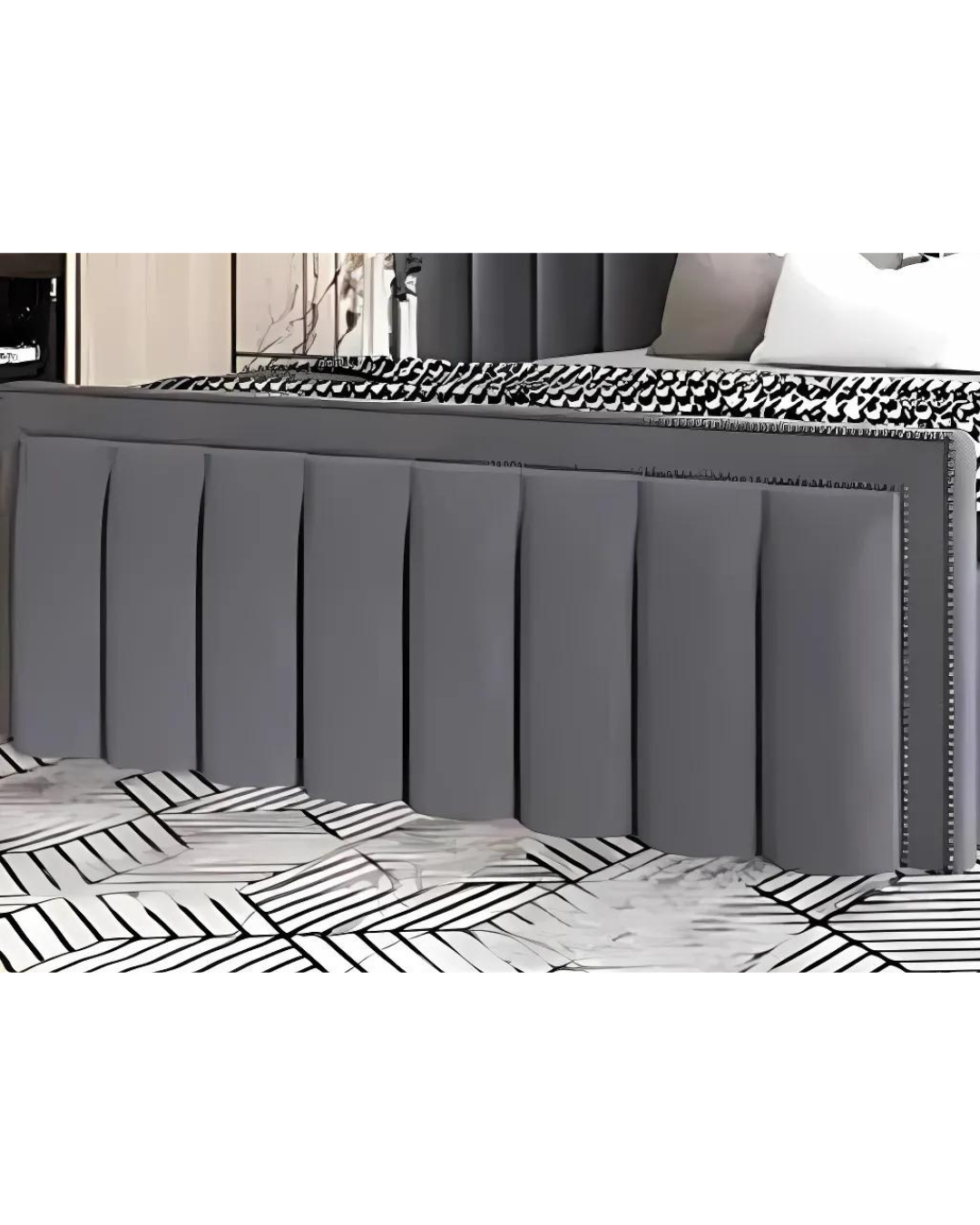 Modern Velvet Upholstered Platform Bed