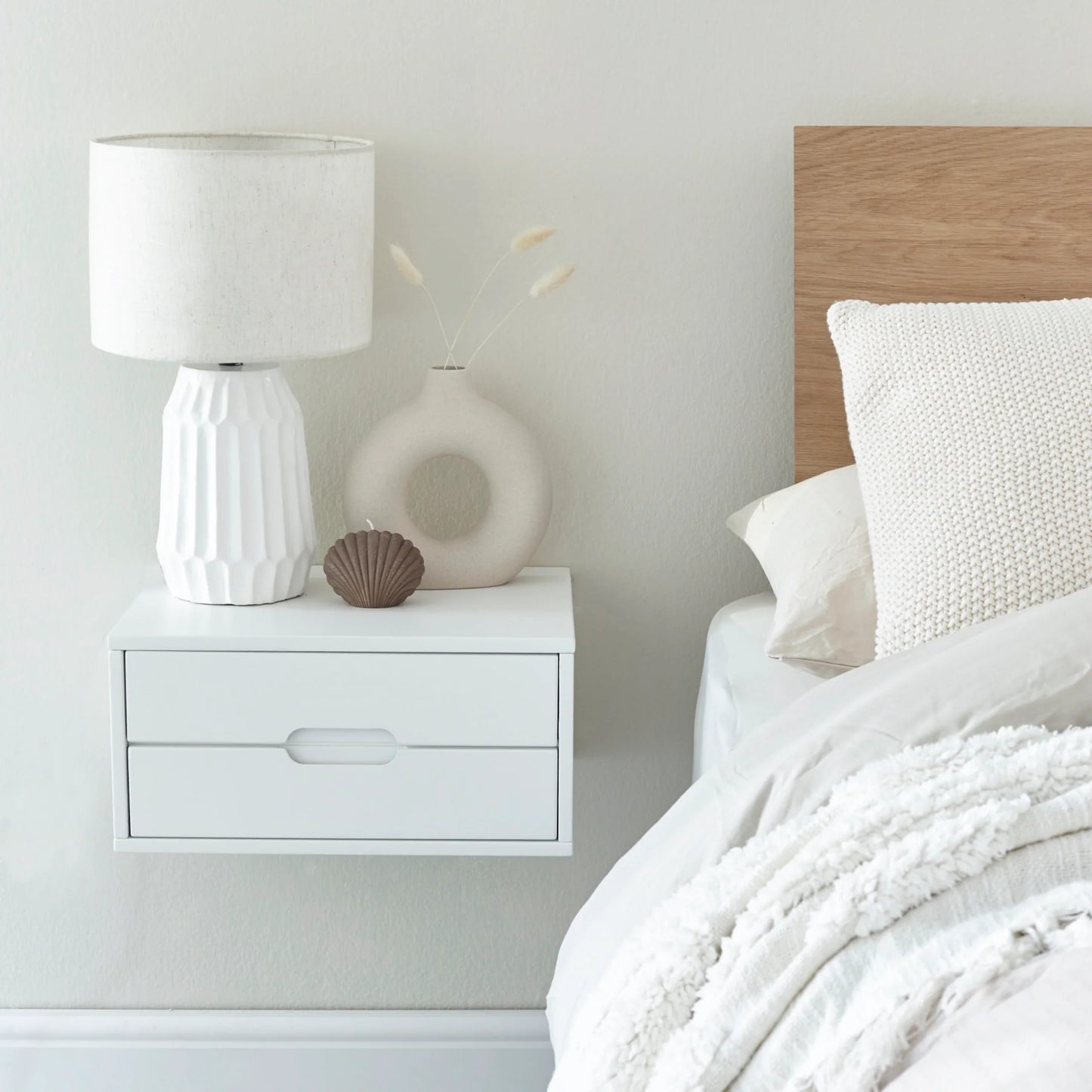 Wall Mounted White Night Stand