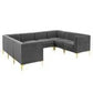 Luxurious Valencia Channel Tufted Velvet 8 Piece Sectional Sofa for Ultimate Comfort