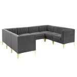 Luxurious Valencia Channel Tufted Velvet 8 Piece Sectional Sofa for Ultimate Comfort