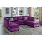 Velvet Grey Modular Sectional Sofa with Ottoman | Zavior Furniture UAE