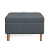 Velvet Tufted Rectangle Ottoman with Storage