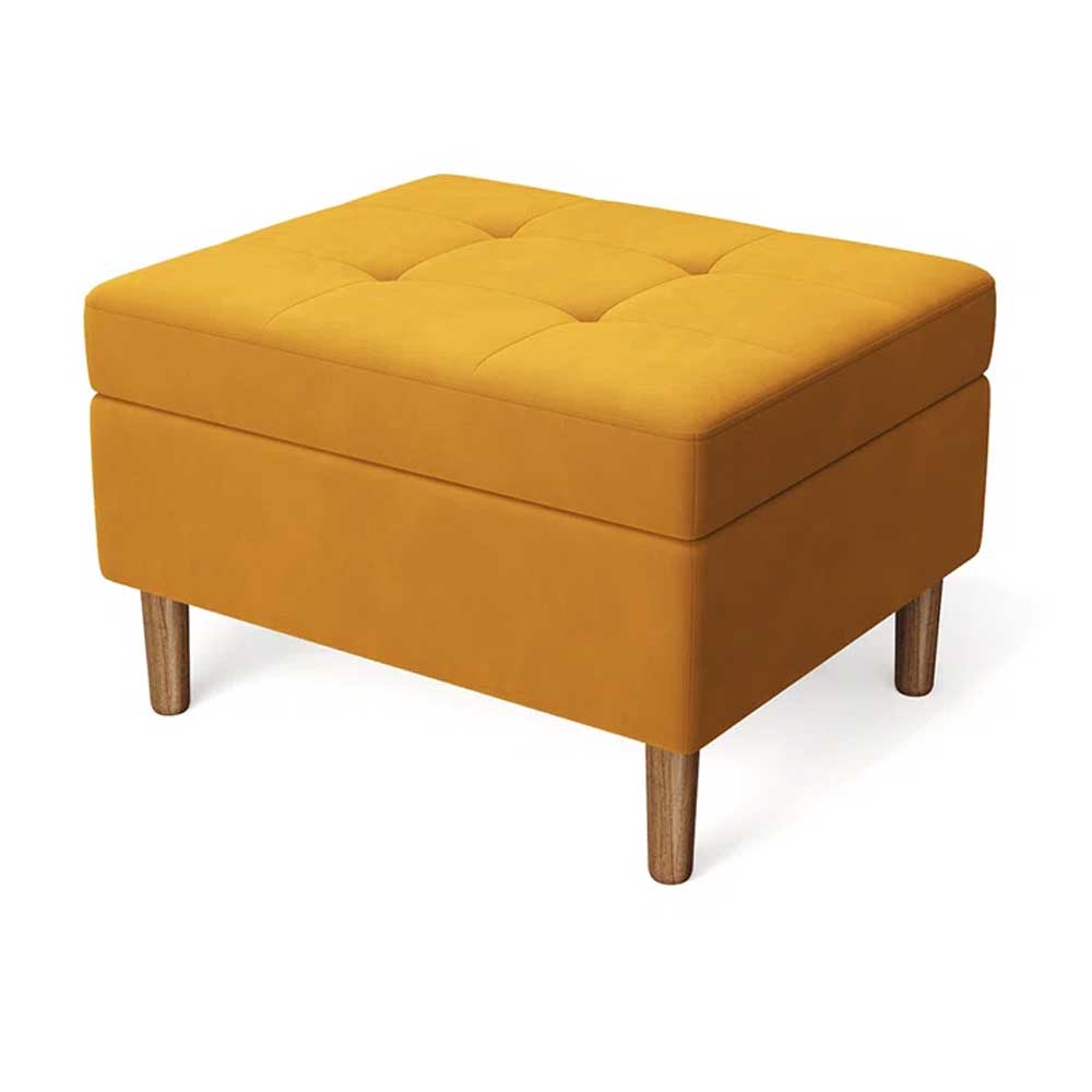 Velvet Tufted Rectangle Ottoman with Storage