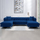 Luxurious Velvet Upholstered U-Shaped Sectional Sofa – 7-Seater Comfort and Style
