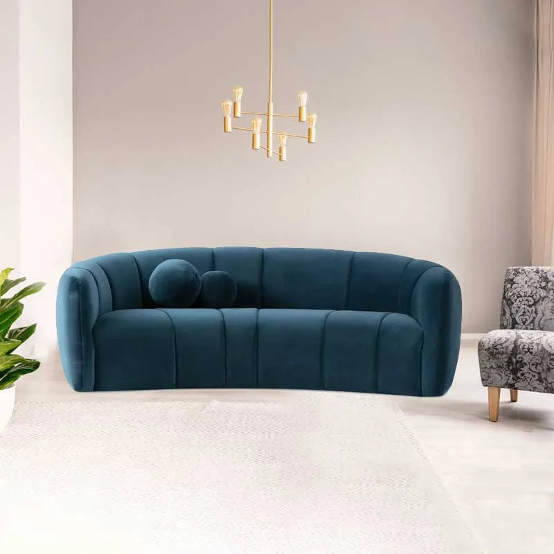Curved tufted velvet sofa – Zavior Furniture